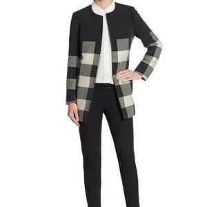 Lafayette 148 New York Pria Checkered Long Coat